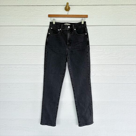 Madewell The Perfect Vintage Denim High Rise Tapered Leg Jeans Black 24 NWT - Picture 3 of 13